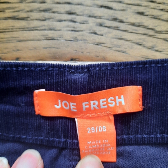 Joe Fresh Mid Length Navy Blue Corduroy Skirt - Picture 4 of 9